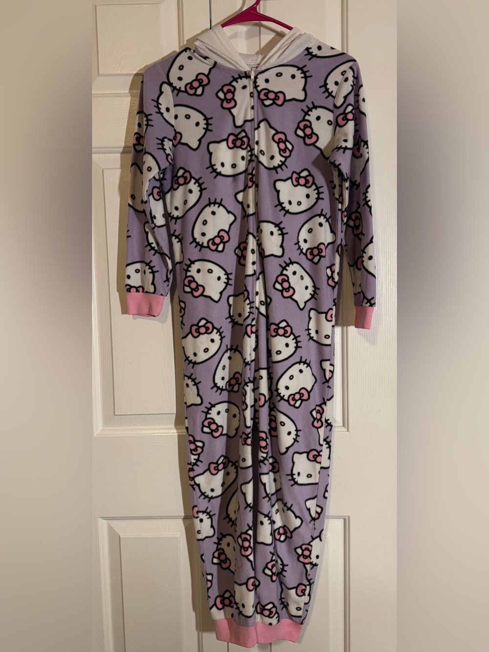 Hello Kitty Lilac and Pink Fleece Zip-Front Kids Pajama Set